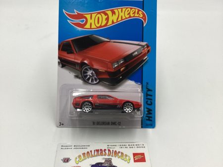 2014 Hot Wheels HW City #33 Red 81 Delorean DMC-12 60B Hot on Sale