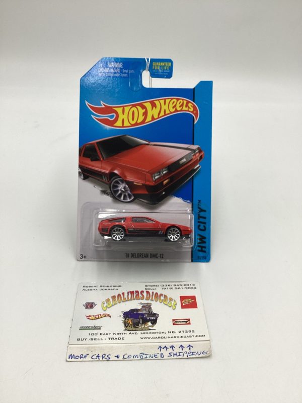 2014 Hot Wheels HW City #33 Red 81 Delorean DMC-12 60B Hot on Sale