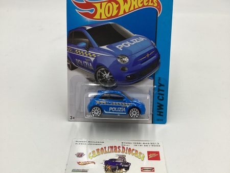 2015 Hot wheels HW City #50 Blue Fiat 500 64A Supply