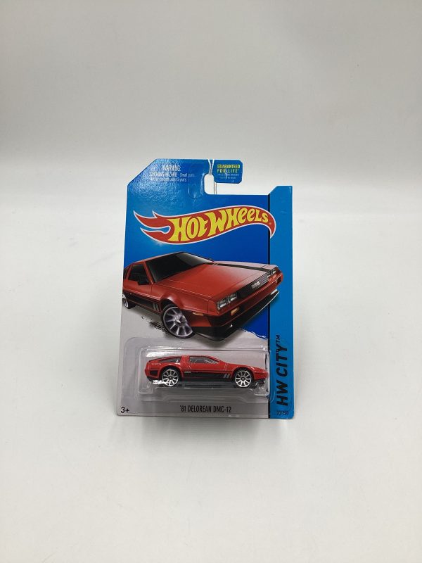 2014 Hot Wheels HW City #33 Red 81 Delorean DMC-12 60B Hot on Sale