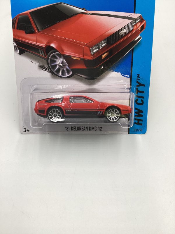 2014 Hot Wheels HW City #33 Red 81 Delorean DMC-12 60B Hot on Sale