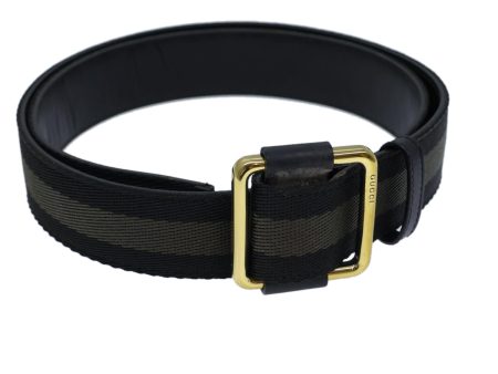 GUCCI Belt Canvas Leather 41.3   Black bs13783 Online now