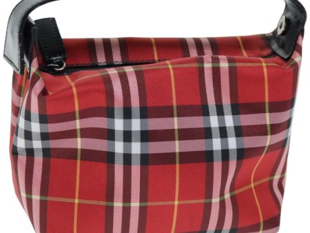 BURBERRY Nova Check Hand Pouch Nylon RedNew yk12413 For Discount