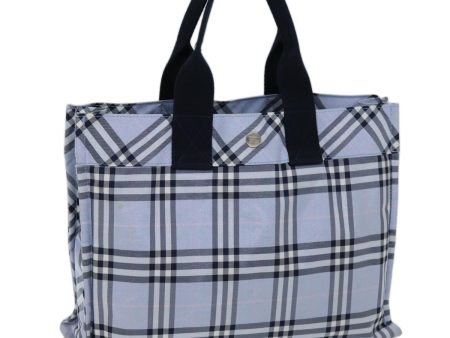 BURBERRY Nova Check Blue Label Hand Bag Nylon Light BlueNew 73152 Cheap