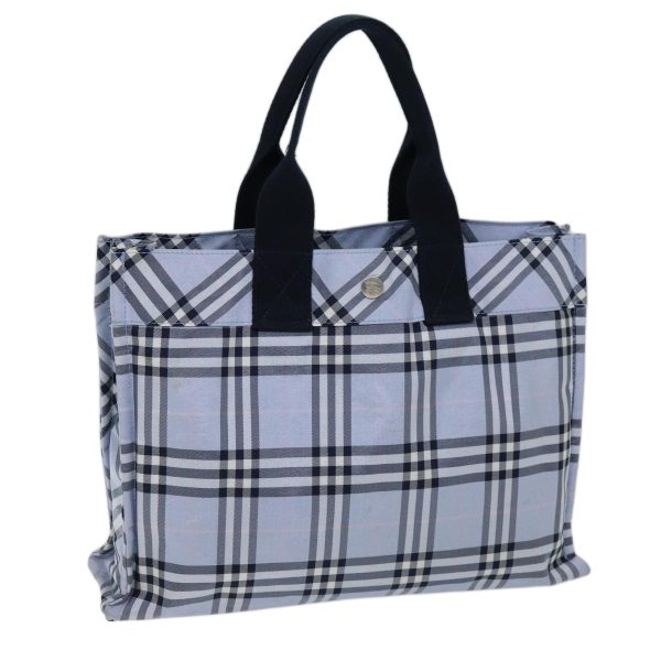 BURBERRY Nova Check Blue Label Hand Bag Nylon Light BlueNew 73152 Cheap