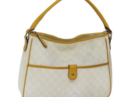 GUCCI GG Canvas Shoulder Bag PVC White Yellow ar11691 For Discount