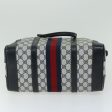 GUCCI GG Supreme Sherry Line Boston Bag PVC Navy Red fm3263 Online