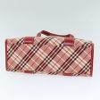 BURBERRY Nova Check Blue Label Hand Bag Canvas RedNew yb551 Hot on Sale