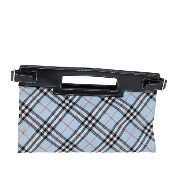 BURBERRY Nova Check Blue Label Hand Bag Canvas Light BlueNew 73583 Discount