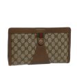 GUCCI GG Supreme Web Sherry Line Clutch Bag PVC Beige Green 89 01 033 72043 Online Hot Sale