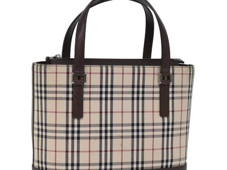 BURBERRY Nova Check Hand Bag Canvas BeigeNew fm3415 Online now