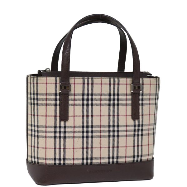 BURBERRY Nova Check Hand Bag Canvas BeigeNew fm3415 Online now