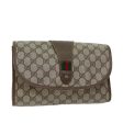 GUCCI GG Canvas Web Sherry Line Clutch Bag PVC Beige Green Red bs13629 Online