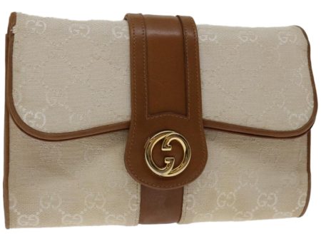 GUCCI GG Canvas Clutch Bag White 66853 Online Hot Sale