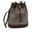 GUCCI GG Canvas Web Sherry Line Shoulder Bag PVC Beige Green Red 71174 For Discount