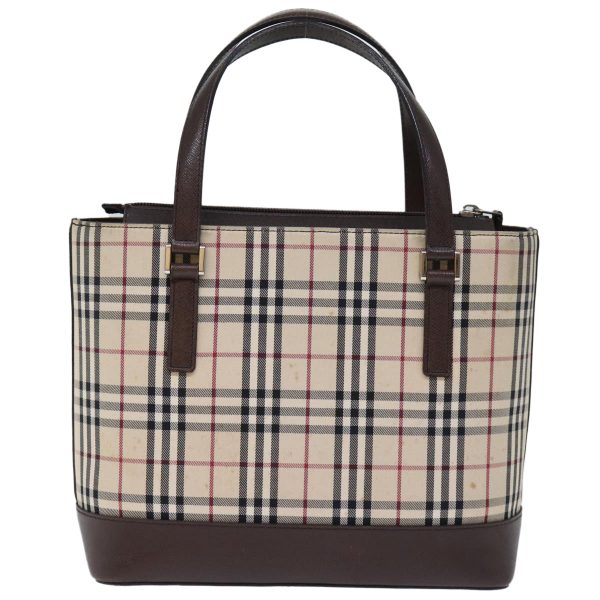 BURBERRY Nova Check Hand Bag Canvas BeigeNew fm3415 Online now