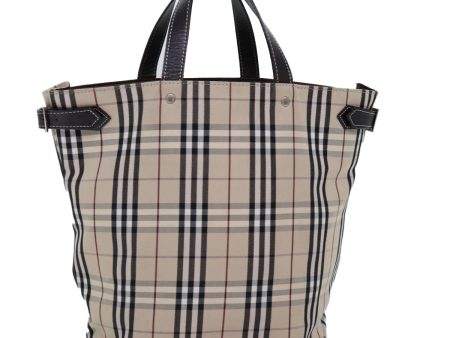 BURBERRY Nova Check Blue Label Hand Bag Canvas BeigeNew mr154 Fashion