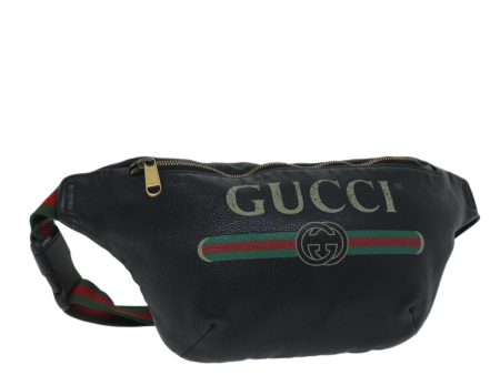 GUCCI Web Sherry Line Body Bag Leather Black Red Green 493869 71516 For Sale