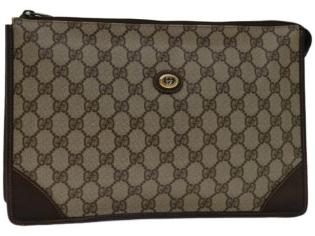 GUCCI GG Supreme Clutch Bag PVC Beige 97 01 029 bs12461 For Discount