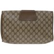 GUCCI GG Supreme Web Sherry Line Clutch Bag PVC Beige Red 89 01 031 67735 Supply