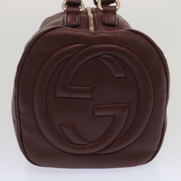 GUCCI Soho Boston Bag Leather Wine Red 282302 67353 Online