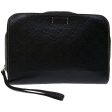 GUCCI GG Canvas Guccissima Clutch Bag Black 201755 yk10993 For Sale