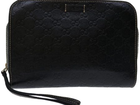 GUCCI GG Canvas Guccissima Clutch Bag Black 201755 yk10993 For Sale