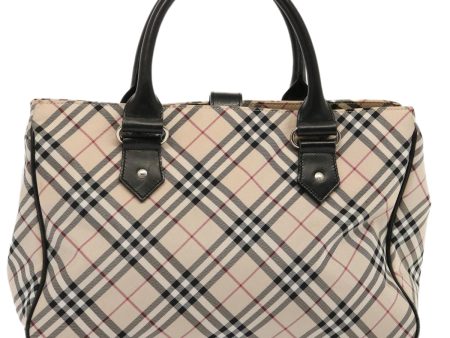 BURBERRY Nova Check Blue Label Hand Bag Nylon BeigeNew bs14029 Supply