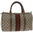 GUCCI GG Supreme Web Sherry Line Boston Bag Beige Red 39 02 007 yk10775 Hot on Sale