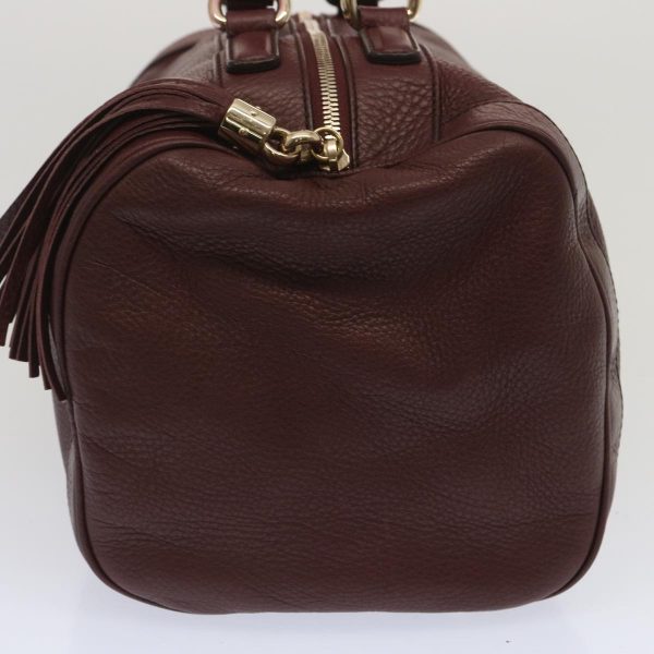 GUCCI Soho Boston Bag Leather Wine Red 282302 67353 Online