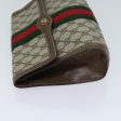 GUCCI GG Supreme Web Sherry Line Clutch Bag PVC Beige Red 89 01 006 72501 For Sale