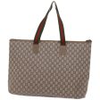 GUCCI GG Plus Supreme Web Sherry Line Boston Bag PVC Leather Beige ep3435 Hot on Sale