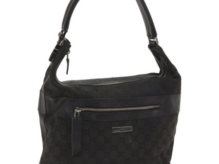 GUCCI GG Canvas Shoulder Bag Black 001 4298 66388 For Sale