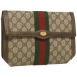 GUCCI GG Supreme Web Sherry Line Clutch Bag PVC Beige 41 014 3087 ac2797 For Cheap