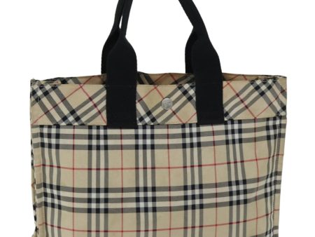 BURBERRY Nova Check Blue Label Hand Bag Nylon BeigeNew yk12680 For Cheap