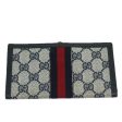 GUCCI GG Supreme Sherry Line Billfold PVC Red Navy fm3302 Cheap