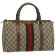 GUCCI GG Supreme Web Sherry Line Boston Bag Beige Red 24 02 007 yk10839 Online Hot Sale