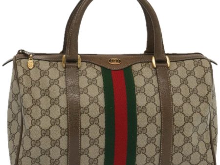 GUCCI GG Supreme Web Sherry Line Boston Bag Beige Red 24 02 007 yk10839 Online Hot Sale