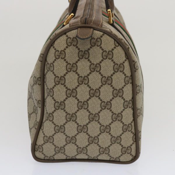 GUCCI GG Supreme Web Sherry Line Boston Bag Beige Red 24 02 007 yk10839 Online Hot Sale