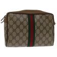 GUCCI GG Supreme Web Sherry Line Clutch Bag Beige Red Green 89 01 012 66852 Online