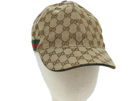 GUCCI GG Canvas Web Sherry Line Cap L size Beige Red Green 200035 am5811 Online now