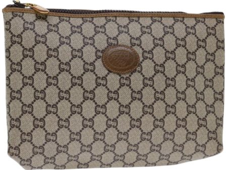 GUCCI GG Plus Supreme Clutch Bag PVC Beige 67588 Cheap