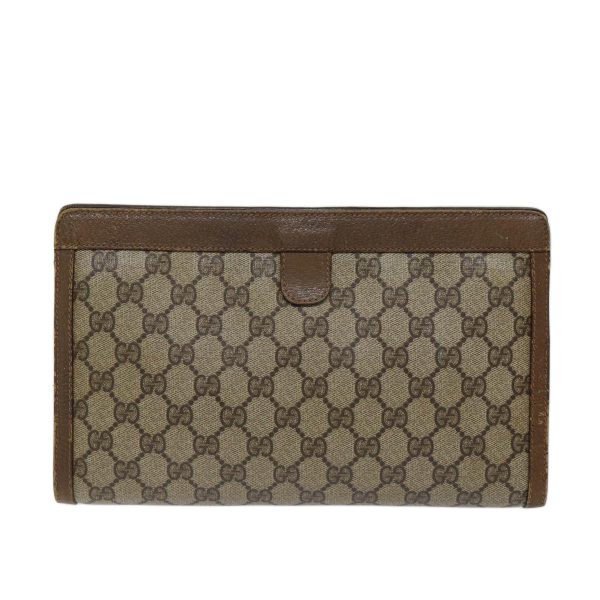 GUCCI GG Supreme Web Sherry Line Clutch Bag PVC Beige Green 89 01 033 72043 Online Hot Sale