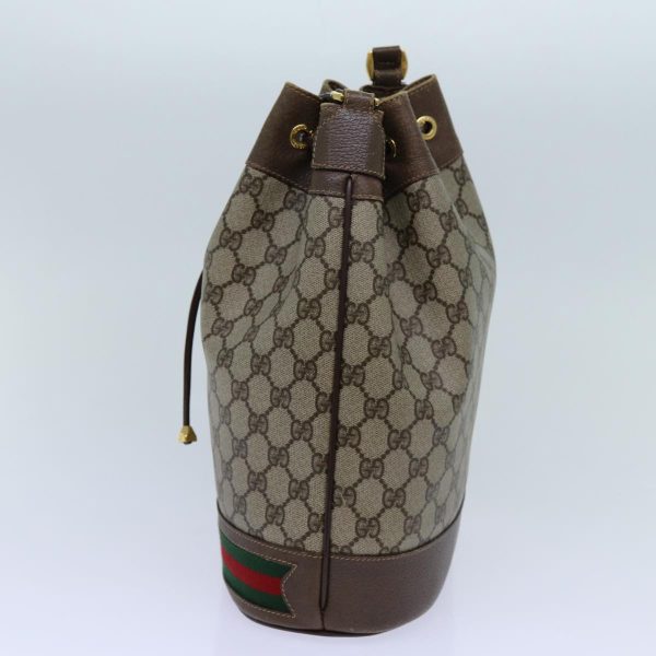 GUCCI GG Canvas Web Sherry Line Shoulder Bag PVC Beige Green Red 71174 For Discount