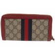 GUCCI GG Supreme Sherry Line Long Wallet PVC Beige Red Navy 476069 bs12324 Online now