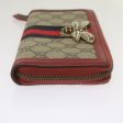 GUCCI GG Supreme Sherry Line Long Wallet PVC Beige Red Navy 476069 bs12324 Online now