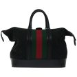 GUCCI GG Canvas Web Sherry Line Boston Bag Black Green Red 67356 Sale