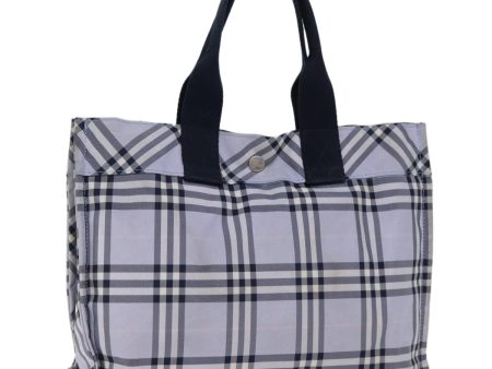 BURBERRY Nova Check Blue Label Hand Bag Nylon BlueNew am6158 Sale