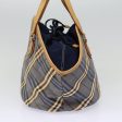 BURBERRY Nova Check Blue Label Hand Bag Canvas Blue SilverNew 88648 For Cheap