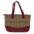 BURBERRY Nova Check Hand Bag Canvas Beige RedNew yk12895 on Sale